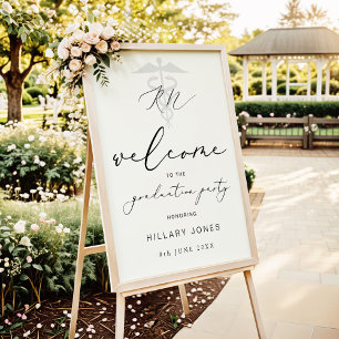 Moderne RN afstudeerfeest kalligrafie welkom Poster