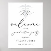 Moderne RN afstudeerfeest kalligrafie welkom Poster (Voorkant)