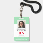 Moderne RN-verpleegster Badge (Voorzijde met lanyard)