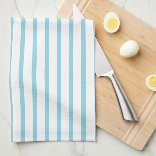 Moderne Robin Egg Blue Stripe keukenhanddoek (Quarter Fold)