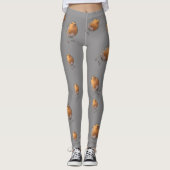 Moderne Robin-vogels roodborstgrijs Leggings (Voorkant)