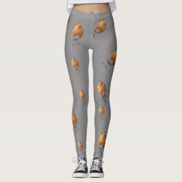 Moderne Robin-vogels roodborstgrijs Leggings