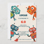 Moderne Robot Verjaardag Uitnodiging (Voorkant)