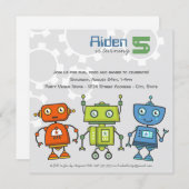 Moderne robots bots robot Birthday Party Kaart (Voorkant / Achterkant)