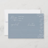 Moderne, robuuste blauwe vlinderscript Kaart ontva (Voorkant)