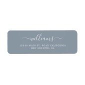 Moderne robuuste Blue Chic Calligraphy Script Retu Etiket (Voorkant)