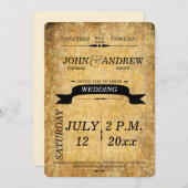 Moderne, Robuuste, Elegant Wedding Uitnodiging (Voorkant / Achterkant)