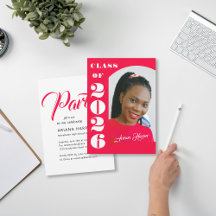 Moderne robuuste script roze afstudeerfeest