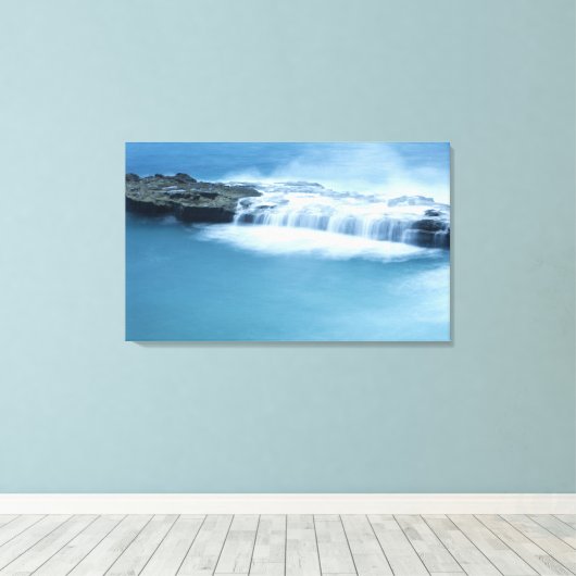 Moderne Rock Ocean Stretched Canvas Print (Insitu (Houten vloer))
