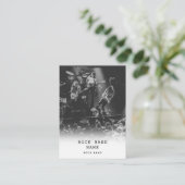 Moderne rockband muzikant zwart wit fotografie visitekaartje (Staand voorkant)
