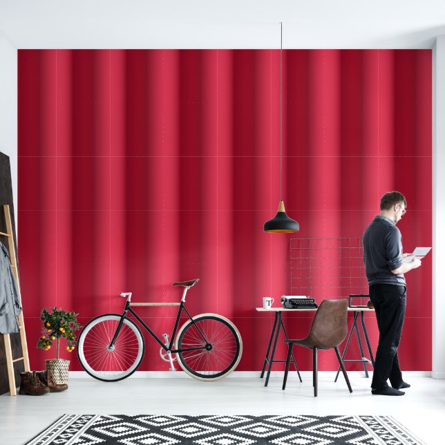 Moderne rode 3D-effectstrepen Behang (Woonkamer)