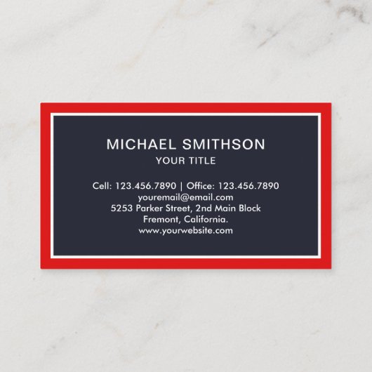 Moderne rode 3D-printer Visitekaartje (Achterkant)