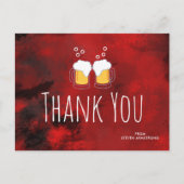 Moderne rode abstract met bierpullen bedankt briefkaart (Voorkant)