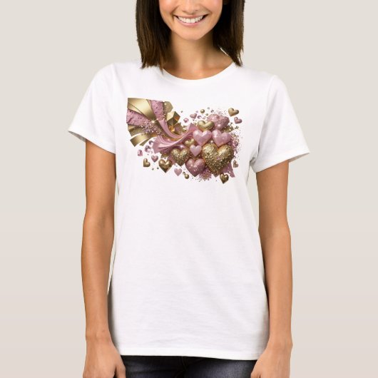 Moderne RODE ABSTRACTE KUNST Kunstprint T-shirt (Voorkant)