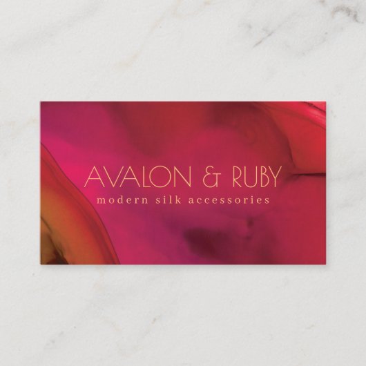 Moderne rode Abstracte kunst professional Visitekaartje (Voorkant)