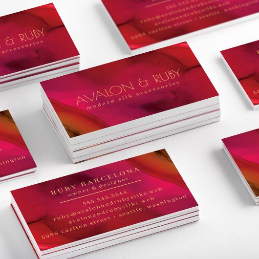Moderne rode Abstracte kunst professional Visitekaartje