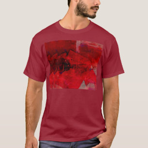 Moderne rode Abstracte schilderkunst T-shirt