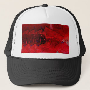 Moderne rode Abstracte schilderkunst Trucker Pet