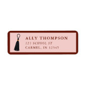 Moderne Rode Afstudeermuts Kwast  Etiket (Voorkant)