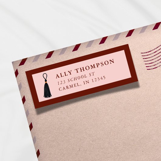 Moderne Rode Afstudeermuts Kwast  Etiket