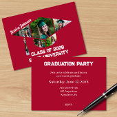 Moderne Rode Afstuderen Vorm Foto Collage Party Kaart