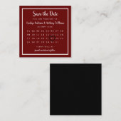 Moderne rode agenda voor wijn bespaart de datum informatiekaartje (Voorkant / Achterkant)