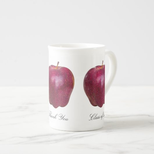 Moderne rode appels leraar Dank u Porselein Kop (Voorkant rechts)