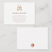 moderne rode Apple Books voor Baby shower Request Informatiekaartje (Voorkant / Achterkant)