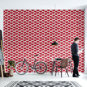 Moderne Rode Apple Patroon Wallpaper 2x8 Voet Behang