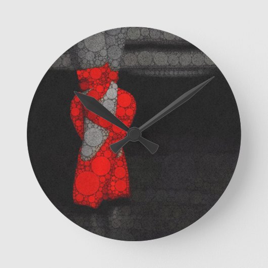 Moderne rode balletschoenen ronde klok (Voorkant)