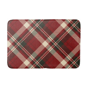 Moderne Rode Beige Kerstpatroon Badmat