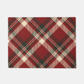 Moderne Rode Beige Kerstpatroon Deurmat (Voorkant)