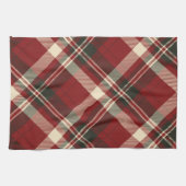 Moderne Rode Beige Kerstpatroon Theedoek (Horizontaal)