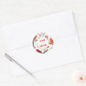 Moderne Rode Berry Feestdagen Vogel Custom Ronde Sticker (Envelop)