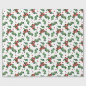 Moderne rode bessen kerst cadeaupapier (Vlak)