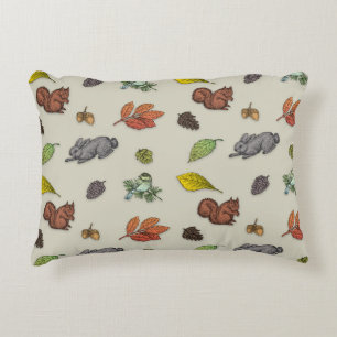 Moderne rode bessen Kerstvogel rood grijs wikkelen Accent Kussen