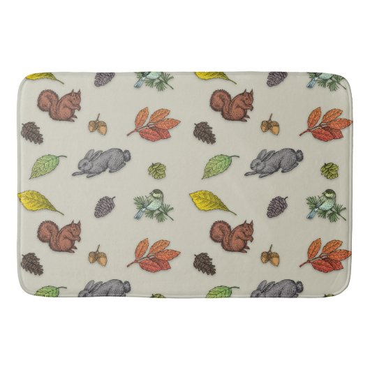 Moderne rode bessen vogel badmat (Voorkant)