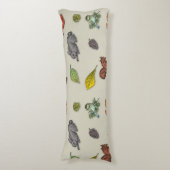 Moderne rode bessen vogel Body Kussen (Voorkant Verticaal)