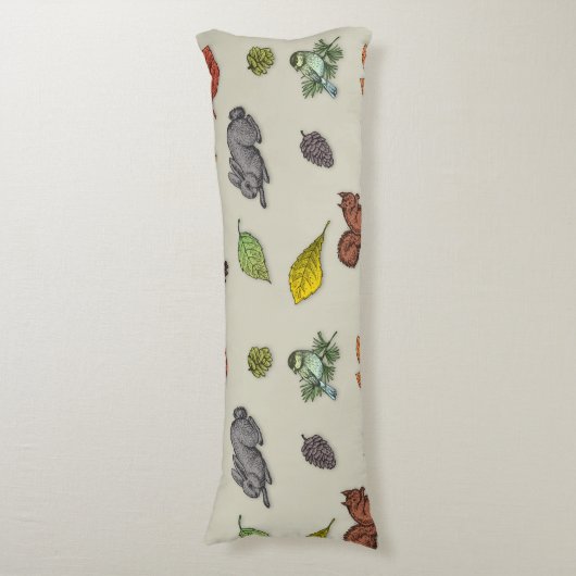 Moderne rode bessen vogel Body Kussen (Voorkant Verticaal)