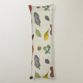 Moderne rode bessen vogel Body Kussen (Achterkant (Verticaal))