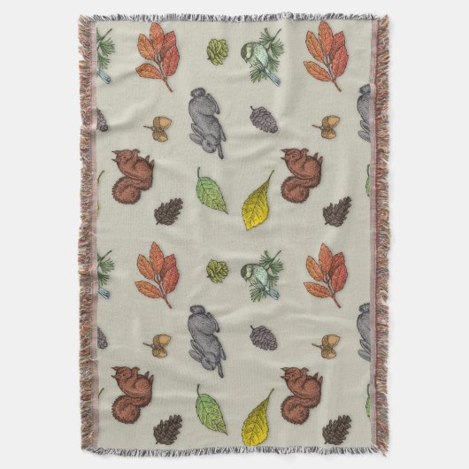 Moderne rode bessen vogel deken (Voorkant Verticaal)