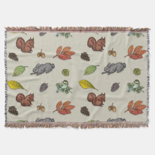 Moderne rode bessen vogel deken (Voorkant)