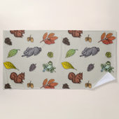 Moderne rode bessen vogel | Strandlaken (Voorkant)