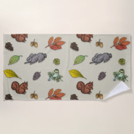 Moderne rode bessen vogel | Strandlaken