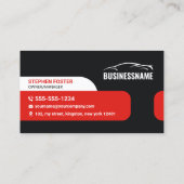Moderne rode betaalbare auto huren Auto huren Auto Visitekaartje (Achterkant)