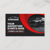 Moderne rode betaalbare auto huren Auto huren Auto Visitekaartje (Voorkant)