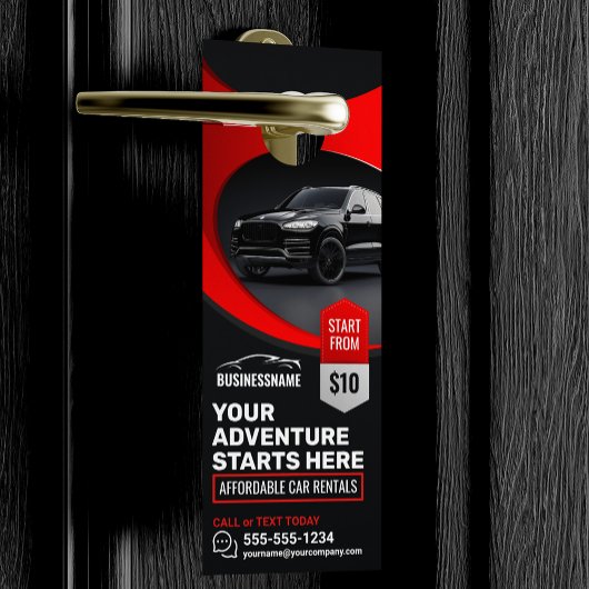 Moderne Rode Betaalbare Autoverhuur Auto Huur Deurhanger