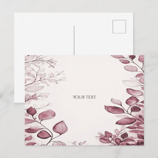 Moderne Rode Bladeren Ansichtkaart Briefkaart (Voorkant / Achterkant)