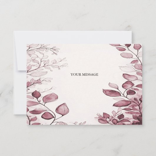 Moderne rode bladeren bedankje bedankkaart (Achterkant)