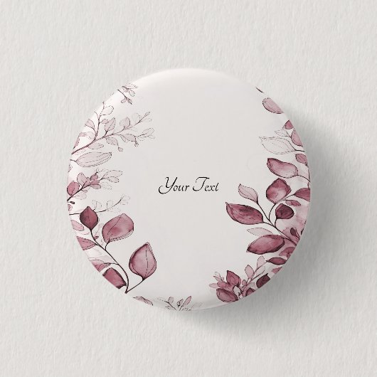 Moderne rode bladeren Button (Voorkant)